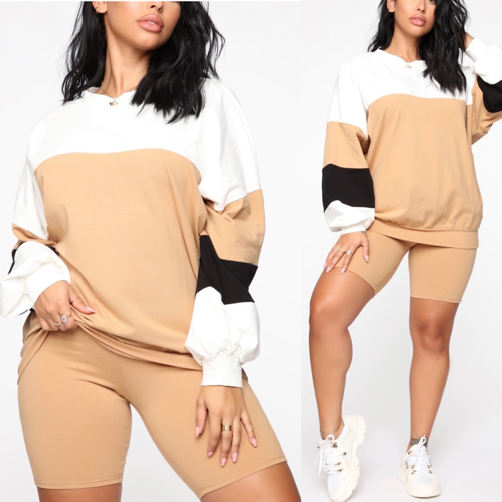 Fashion Nova | Colorblock Sweater Biker Set
